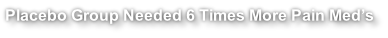 Placebo Group Needed 6 Times More Pain Med’s