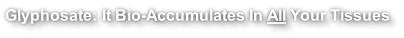 Glyphosate: It Bio-Accumulates In All Your Tissues